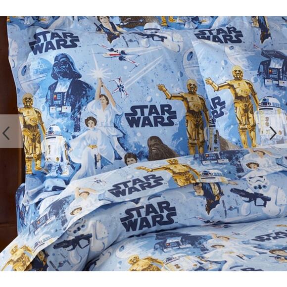 Pottery Barn Kids !977 Star Wars Fitted Sheet and Pillow Case EUC TWIN - Picture 1 of 6